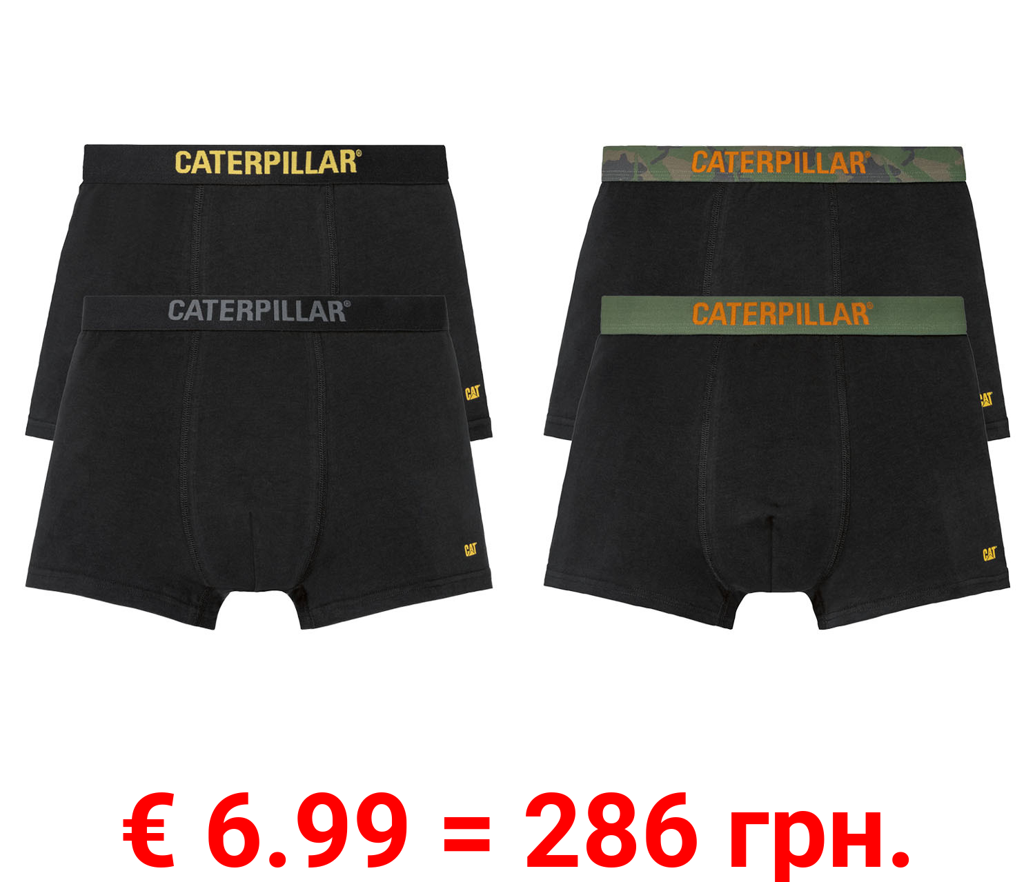 Caterpillar Herren Boxershorts, 2 Stück, mit Baumwolle