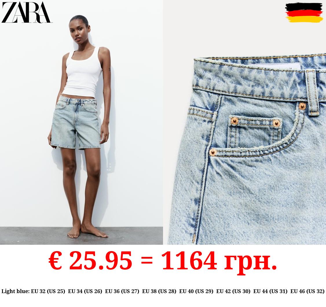 TRF MID-RISE DENIM BERMUDA SHORTS