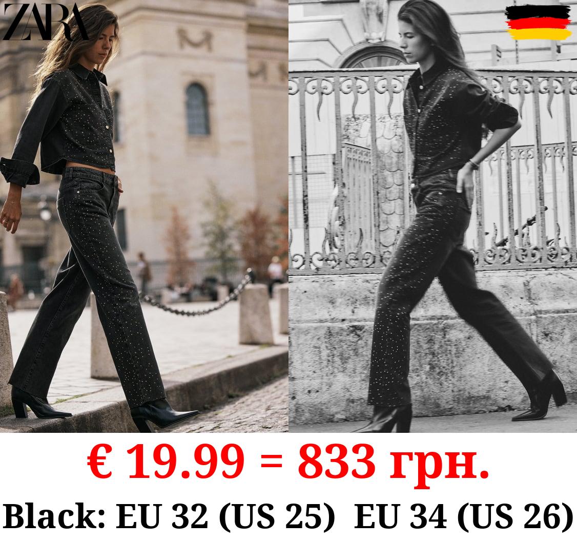 Z1975 STRAIGHT HIGH-WAIST CROPPED BEADED JEANS