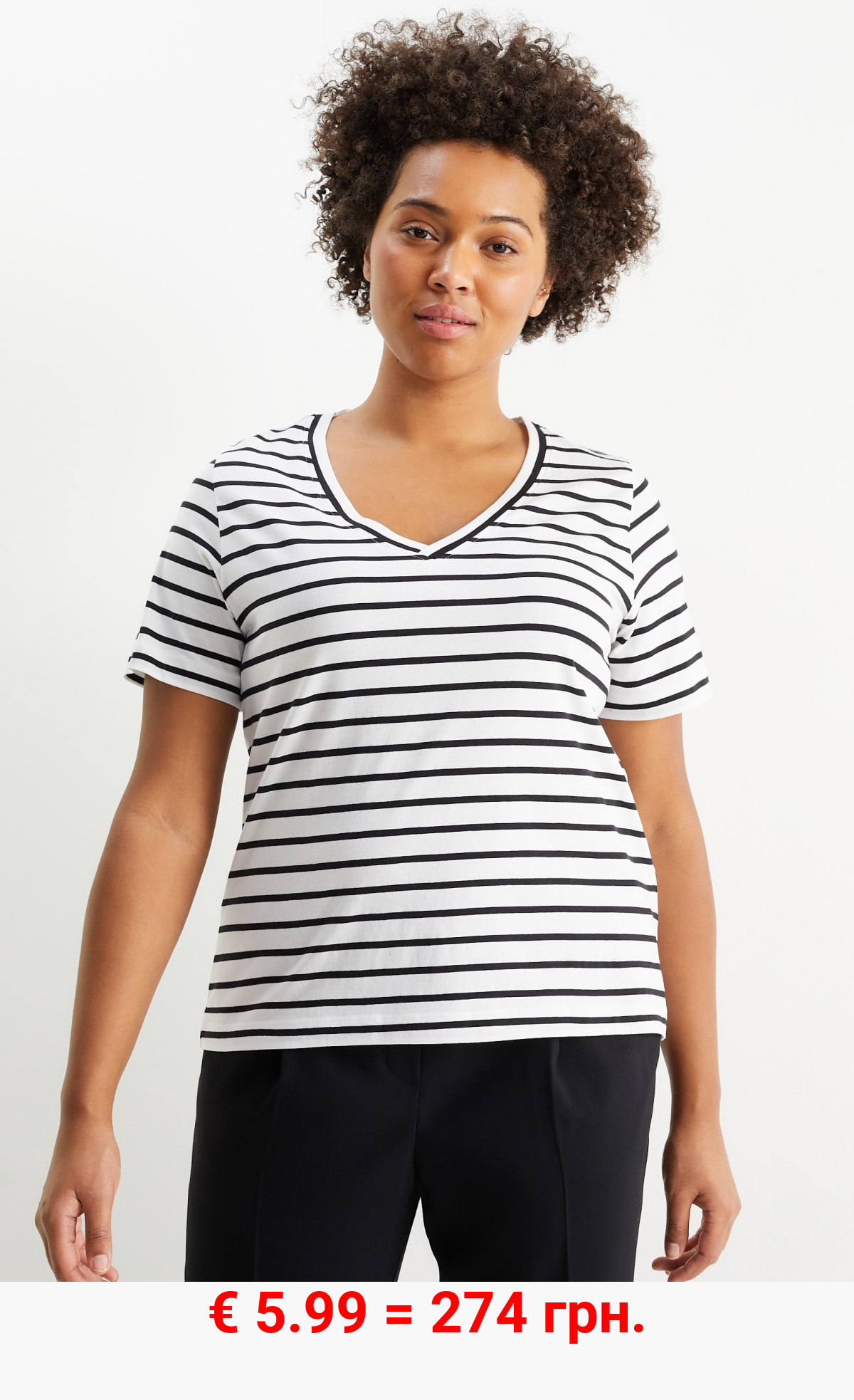 Basic-T-Shirt - gestreift