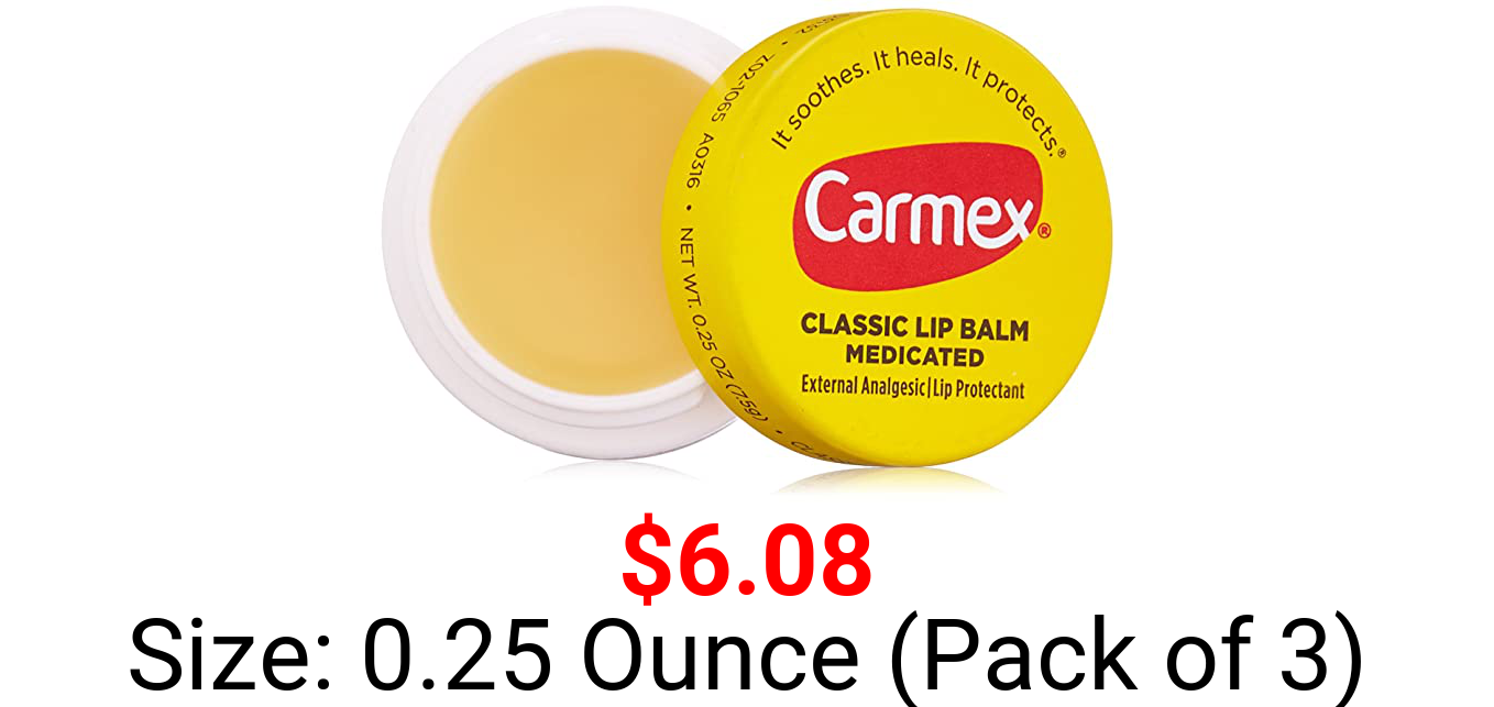 Carmex Jar Lip Balm, PACK OF 3
