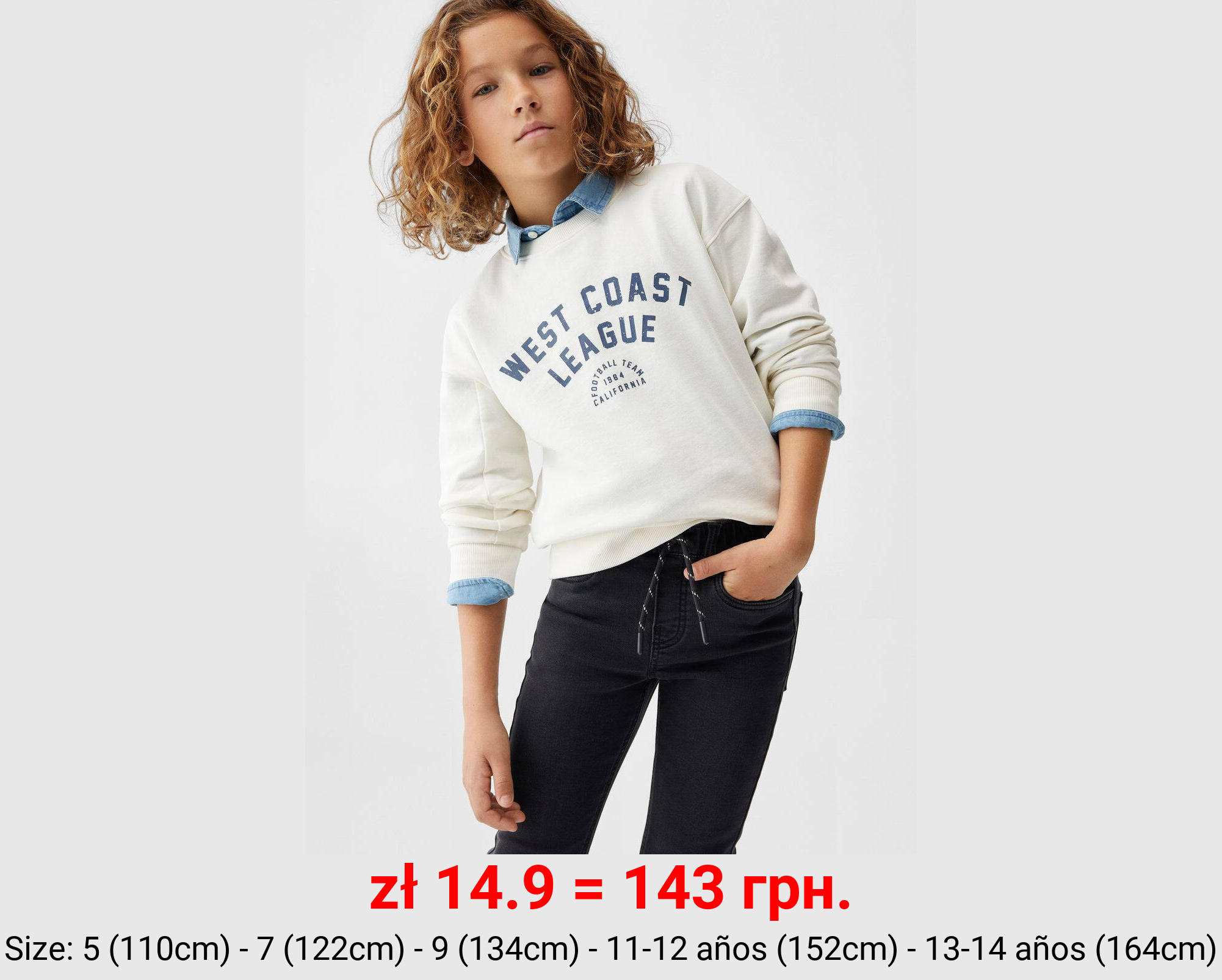 Jeans cintura elástica cordón