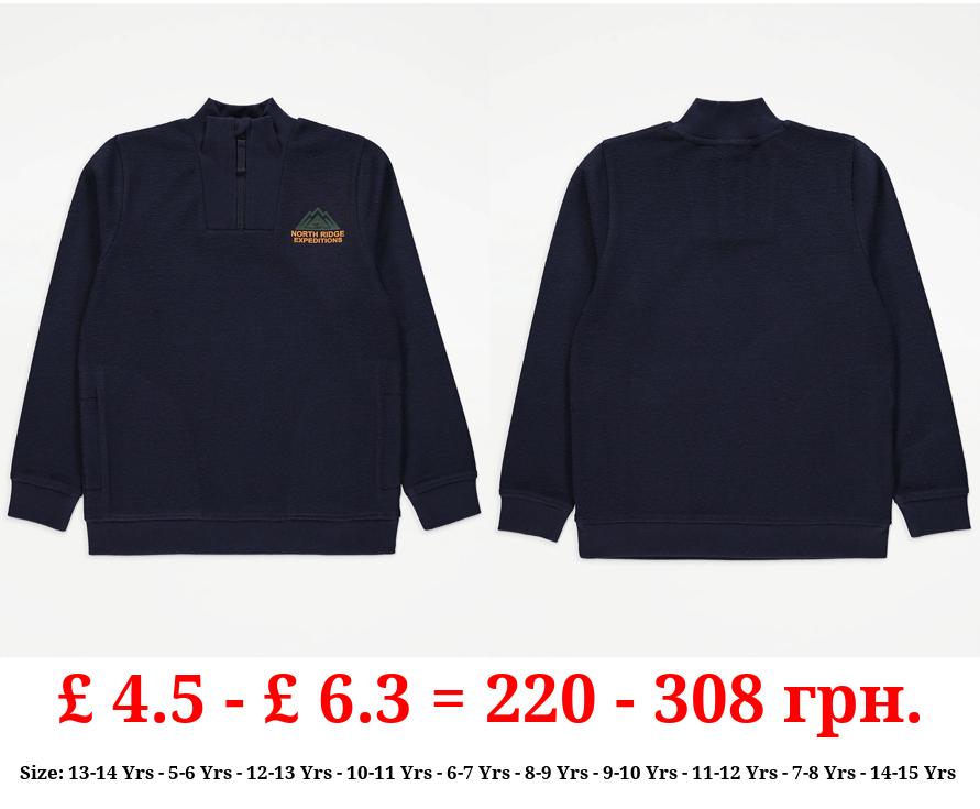 Navy Mountain Quarter Zip Jumper