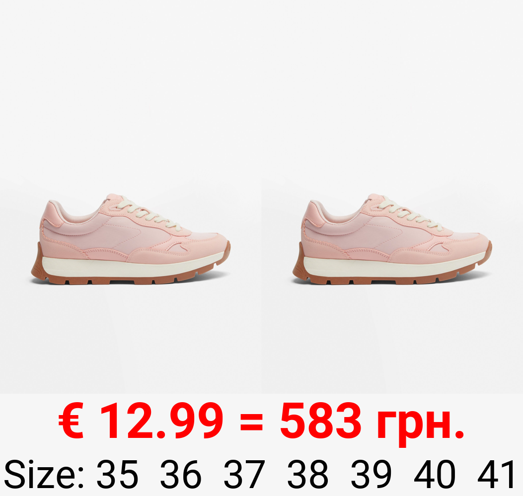 Sneakers with track soles