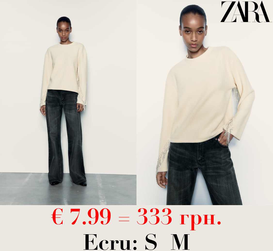 SOFT SWEATSHIRT WITH RHINESTONES