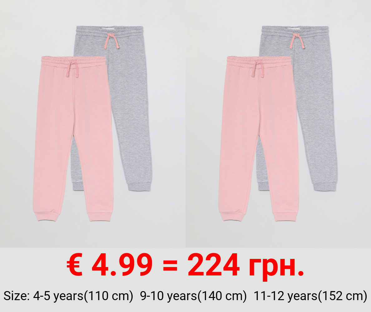 Pack of 2 pairs of basic tracksuits bottoms