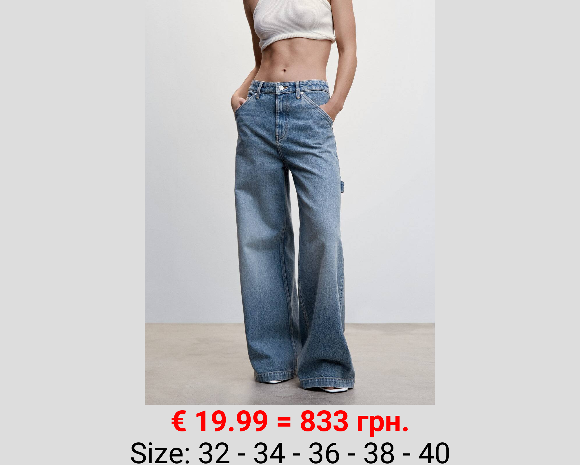 Jeans wideleg tiro bajo