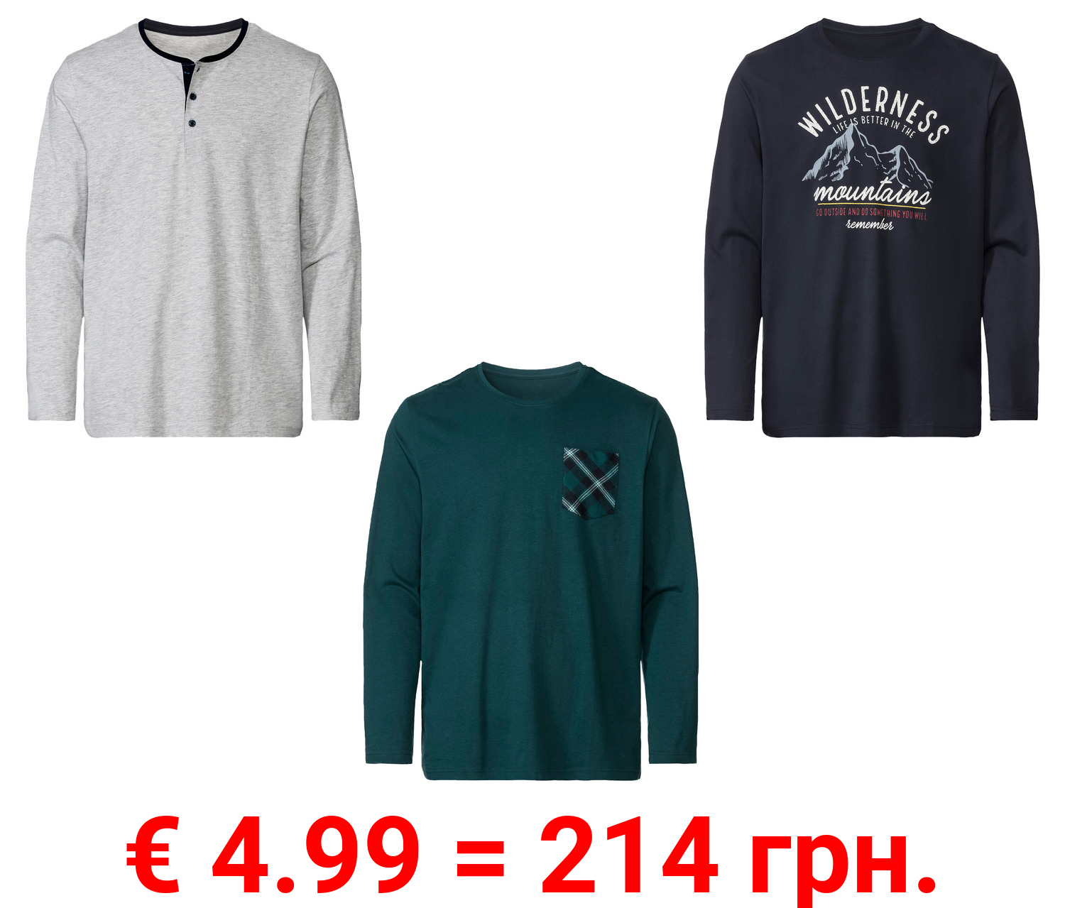 LIVERGY® Herren Schlafshirt mit Rundhalsausschnitt