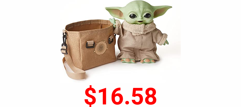Star Wars The Child Plush Toy, 11-in Yoda Baby Figure from The Mandalorian, Collectible Stuffed Character with Carrying Satchel for Movie Fans Ages 3 and Older