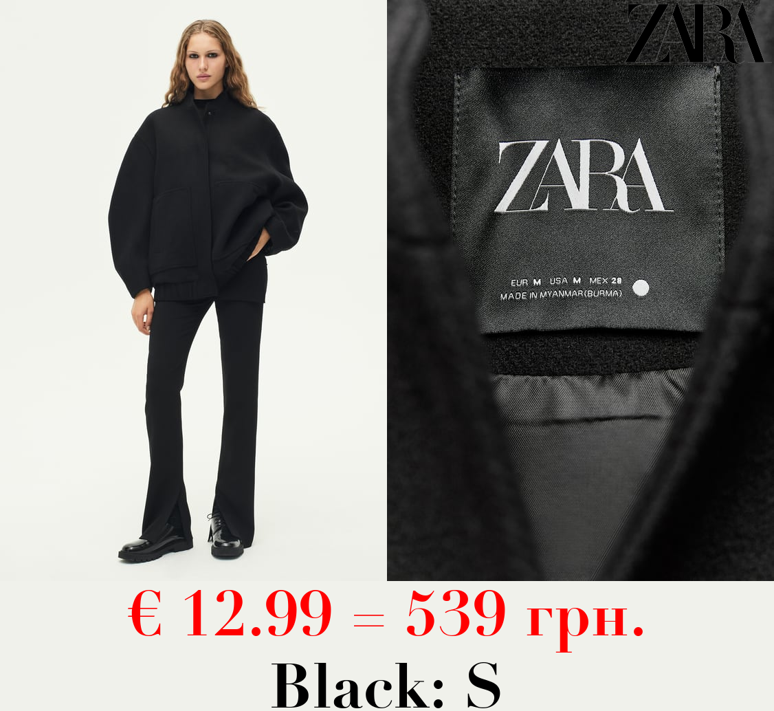 ZW COLLECTION WOOL BLEND BOMBER JACKET