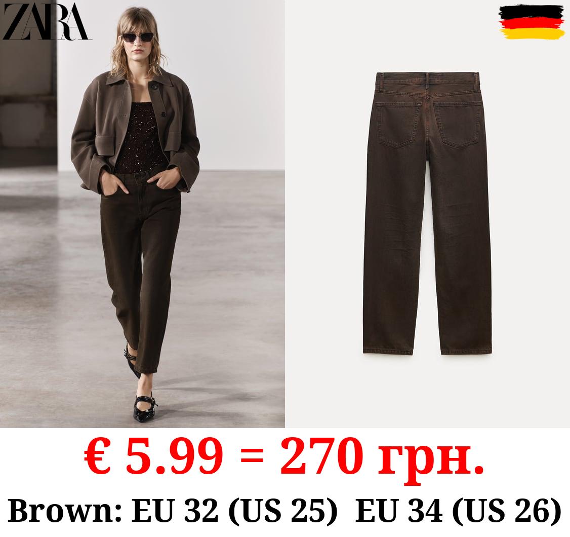 ZW COLLECTION STRAIGHT-LEG MID-RISE CROPPED JEANS