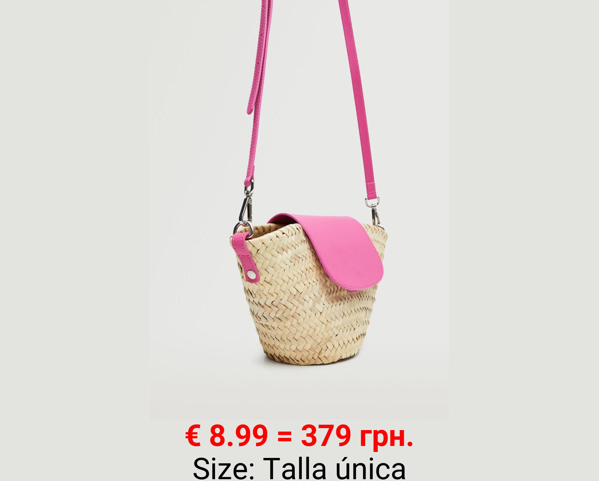 Bolso rafia solapa piel