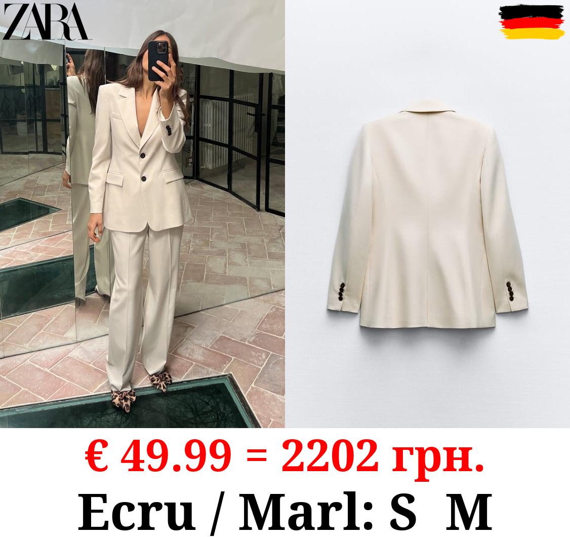 FITTED BLAZER WITH SHOULDER PADS