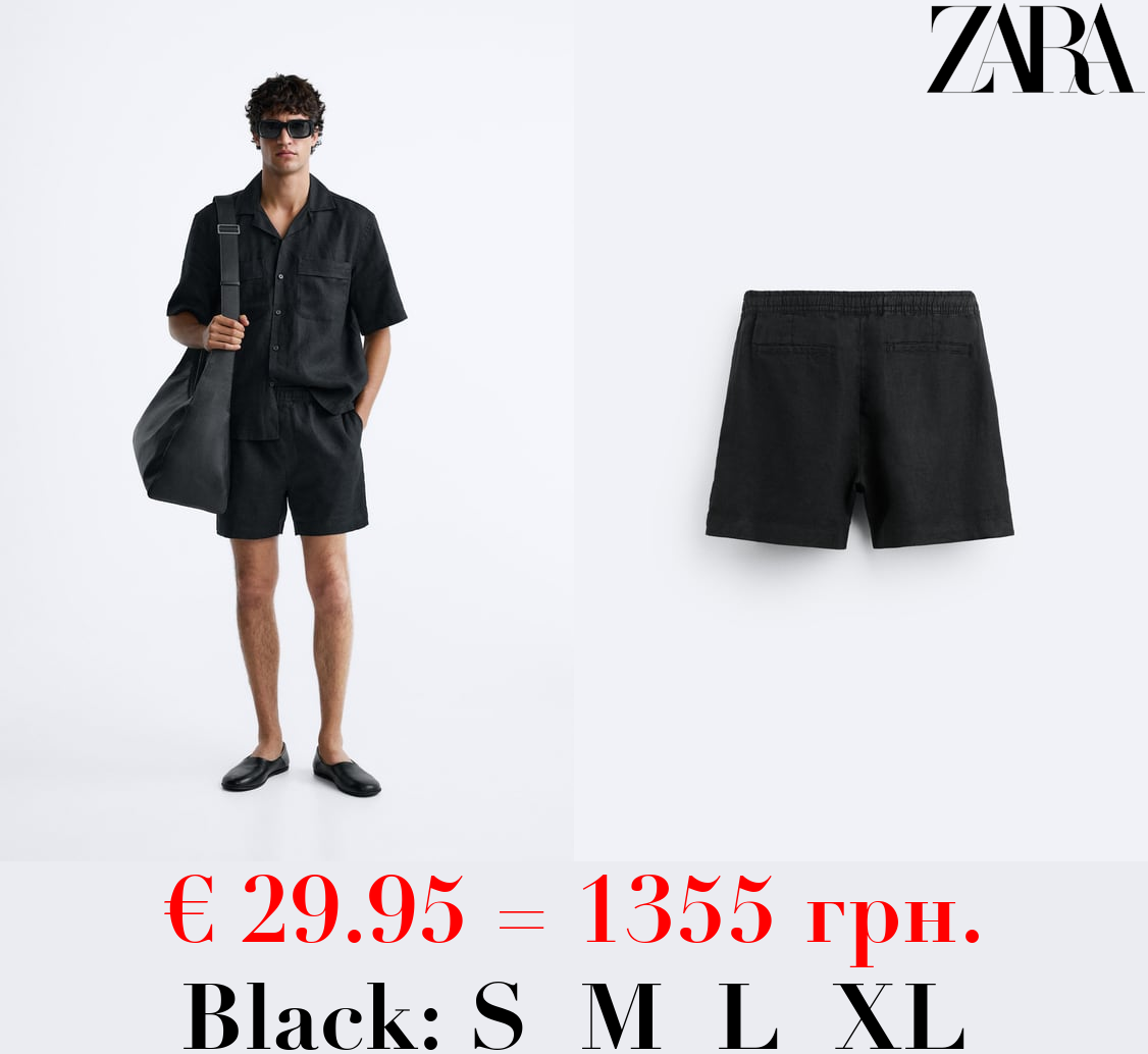 100% LINEN BERMUDA SHORTS