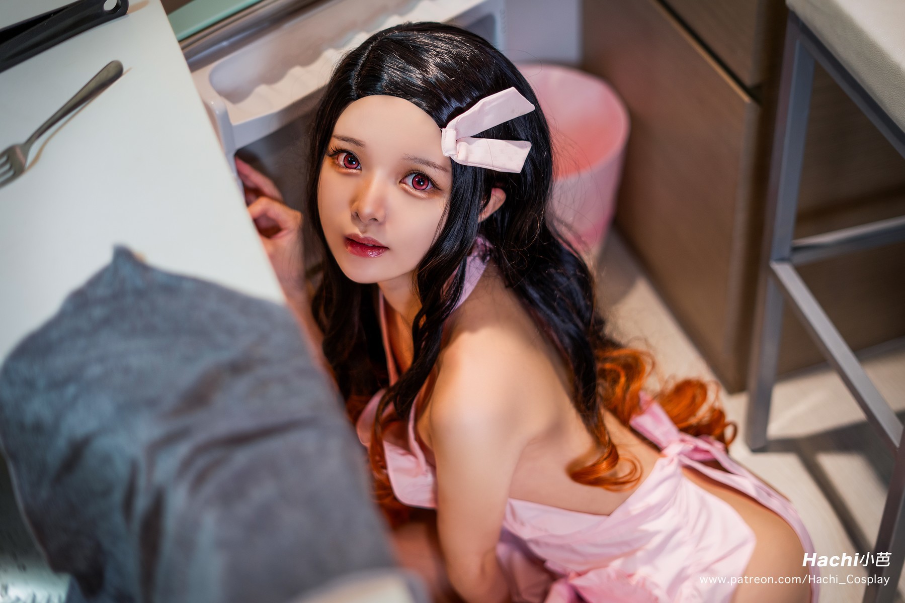 Cosplay Hachi小芭 灶门祢豆子 Nezuko Apron 15