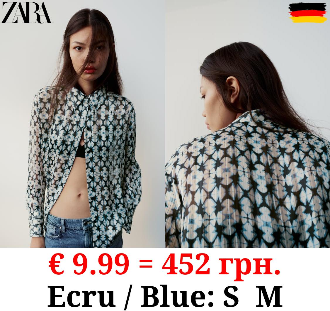 PRINTED SHIRT WITH METALLIC THREAD