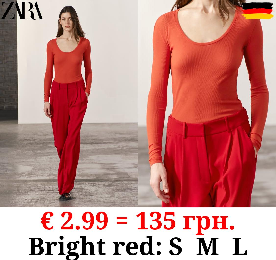 SEMI-SHEER MICRO-RIBBED TOP