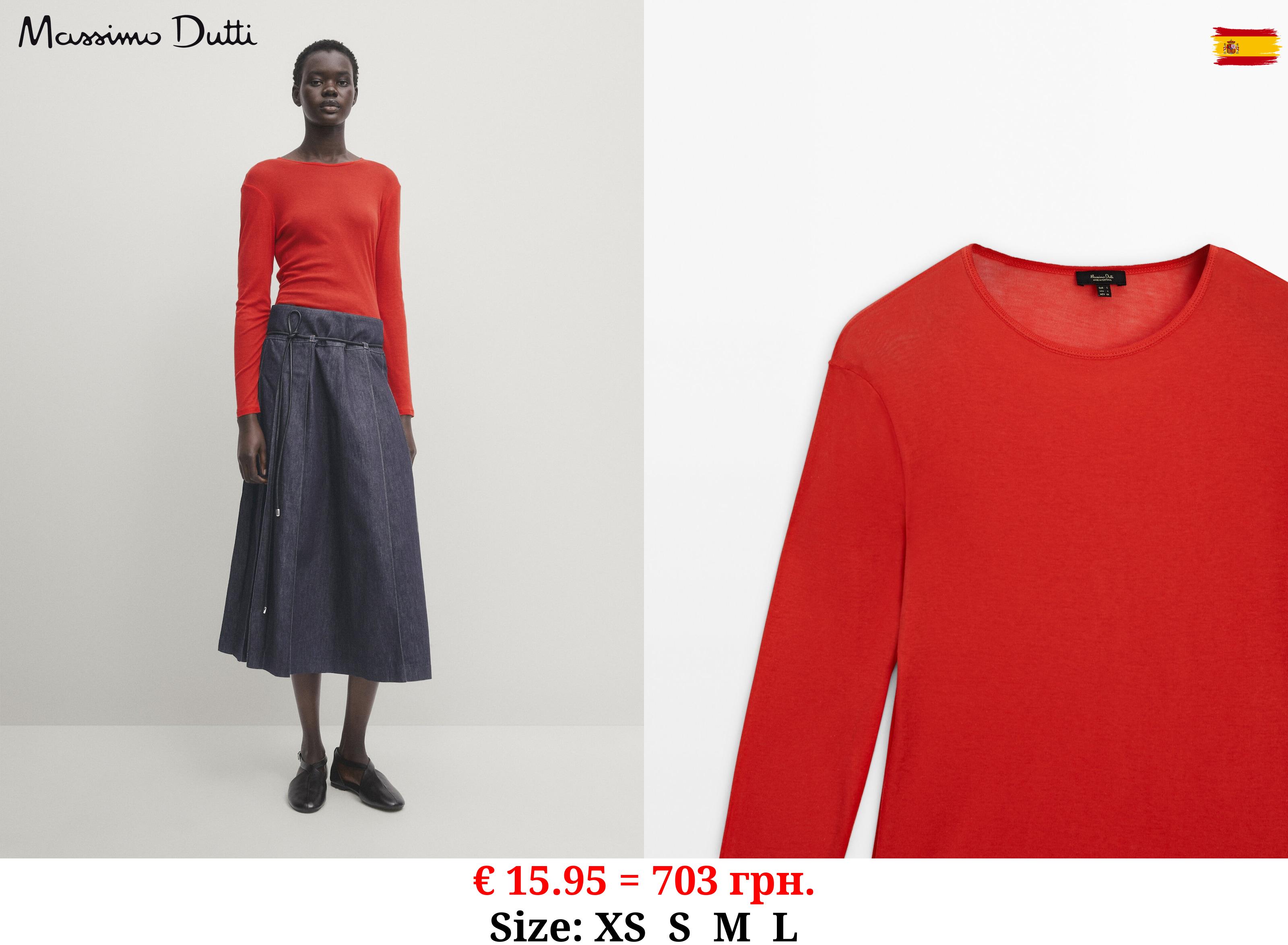 Long sleeve fitted cotton shirt RED