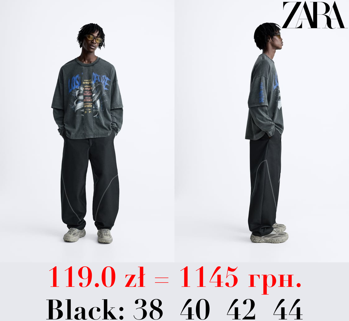 TROUSERS WITH CONTRAST TOPSTITCHING