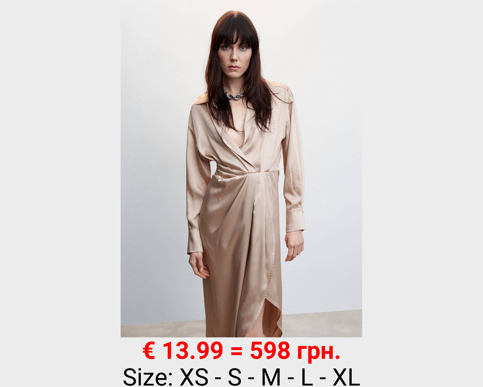 Vestido satinado abertura