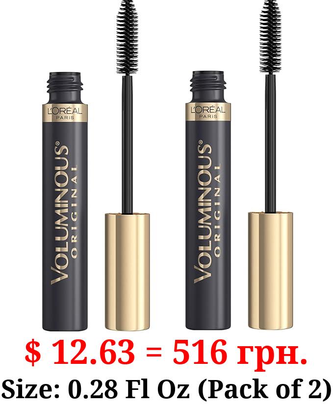 L'Oreal Paris Makeup Voluminous Original Volume Building Mascara, Black, 2 Count