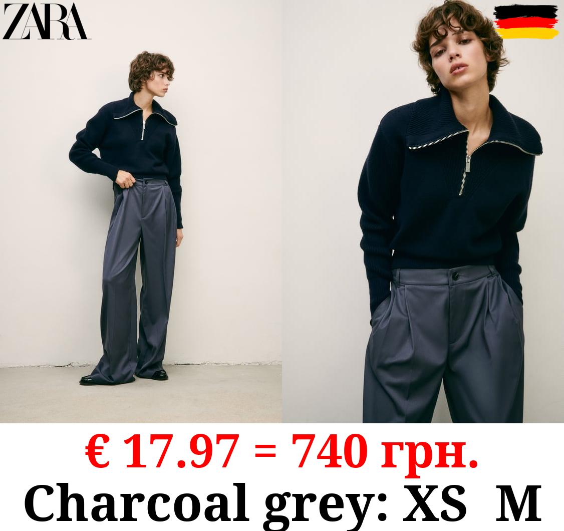 FULL-LENGTH PLEATED TROUSERS