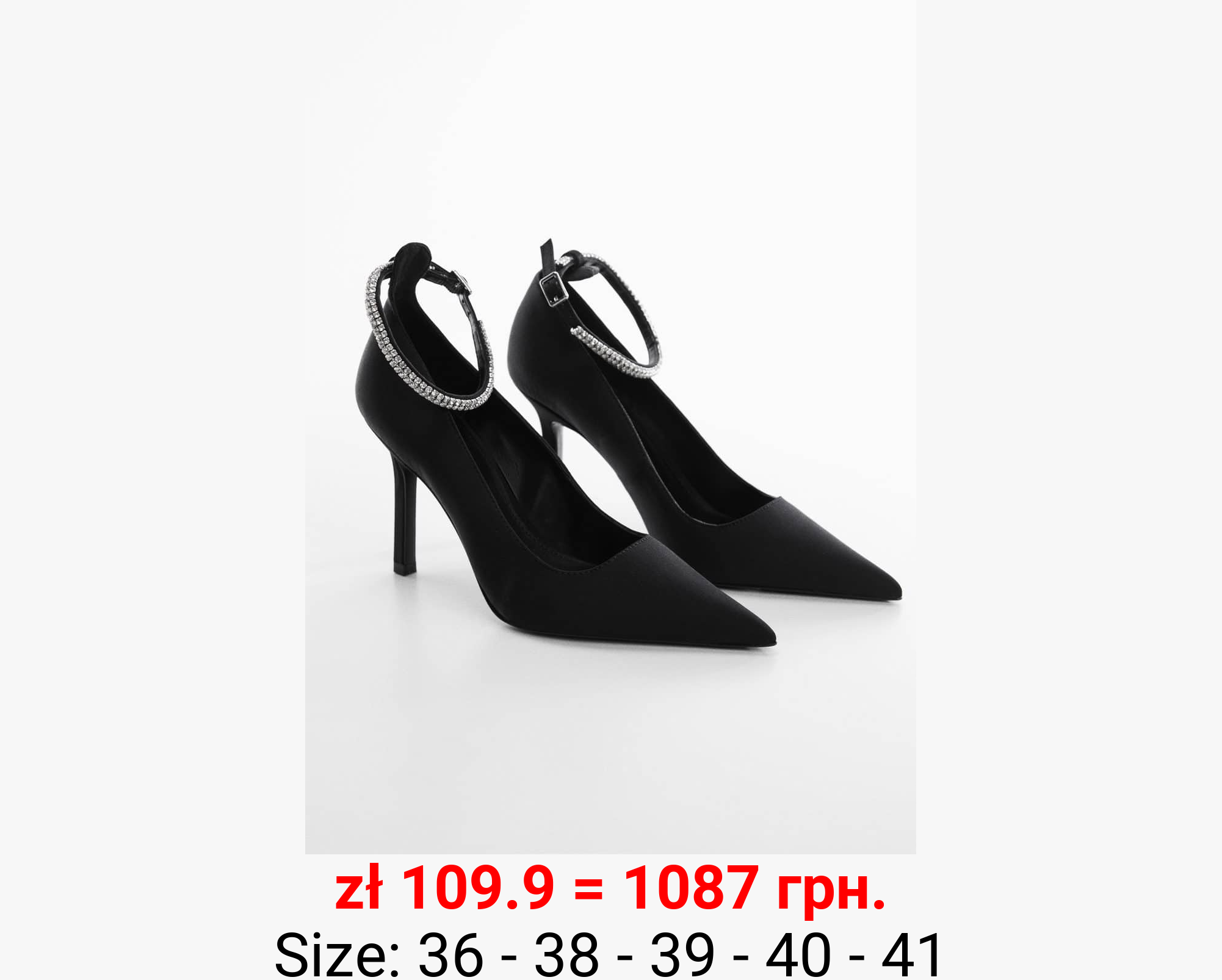 Zapato tacón pulsera strass