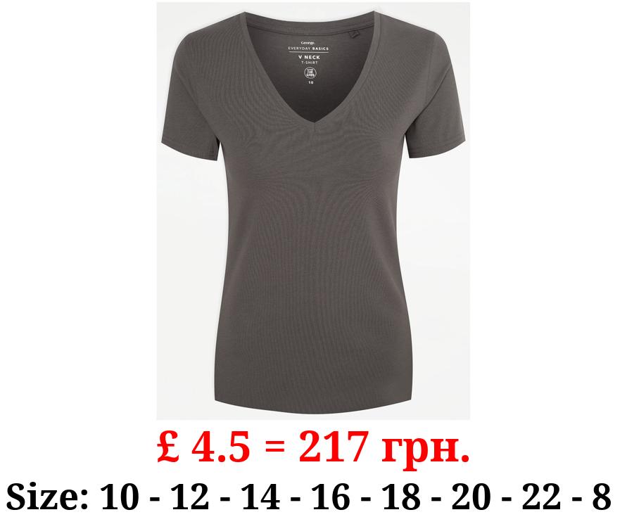 Grey V Neck T-Shirt