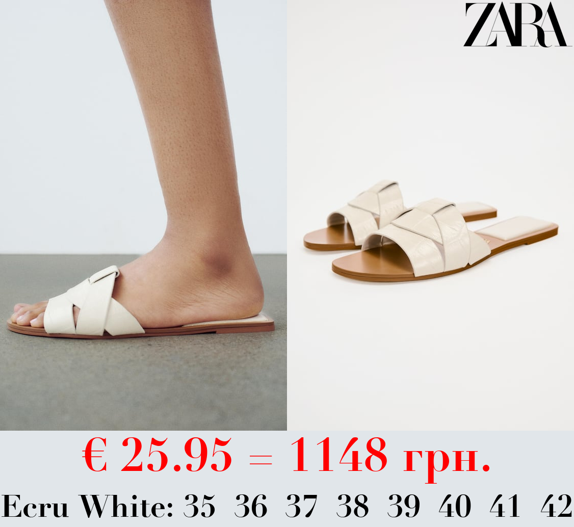 CROSSOVER FLAT SLIDER SANDALS