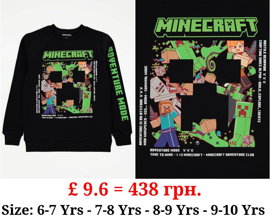 Minecraft Black Graphic Sweatshirt