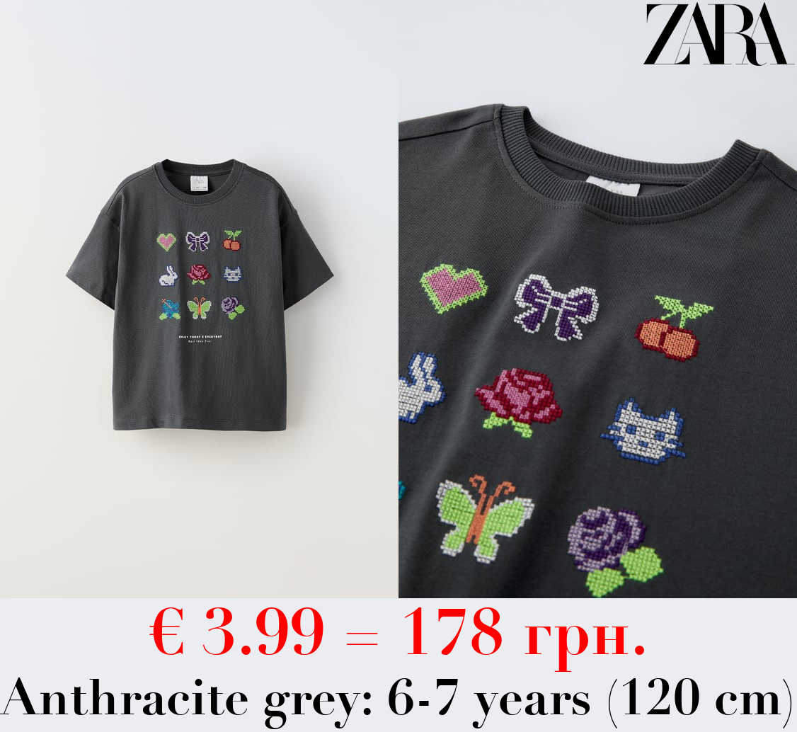 CROSS-STITCH EMBROIDERY T-SHIRT