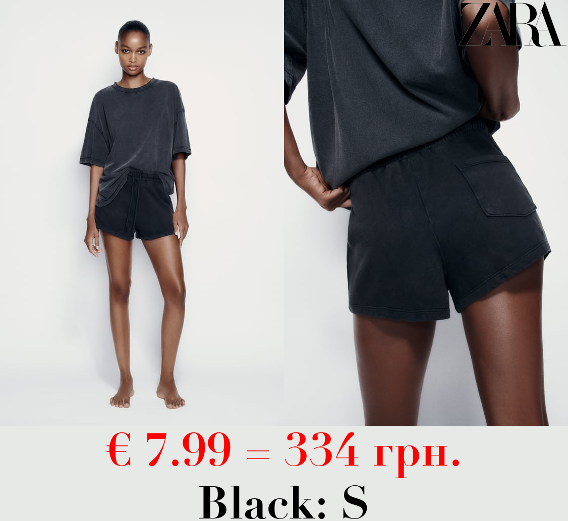 FADED-EFFECT PLUSH SHORTS