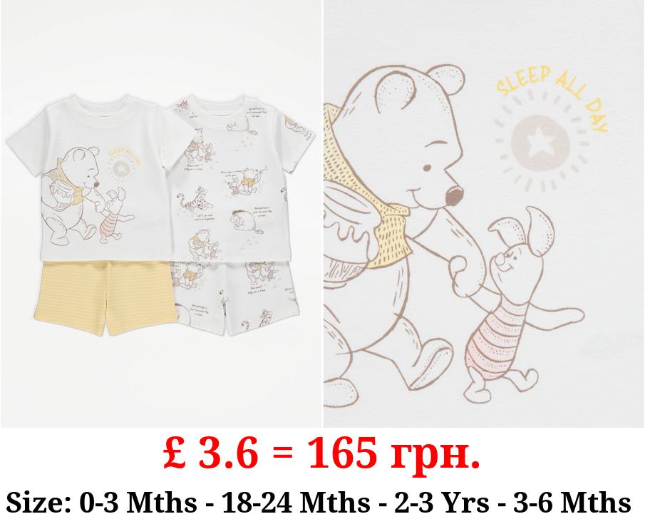 Disney Winnie The Pooh Sleep All Day Short Pyjamas 2 Pack