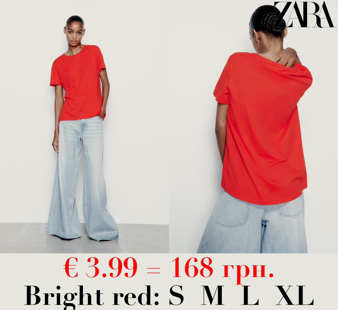 BASIC T-SHIRT WITH ASYMMETRIC HEM