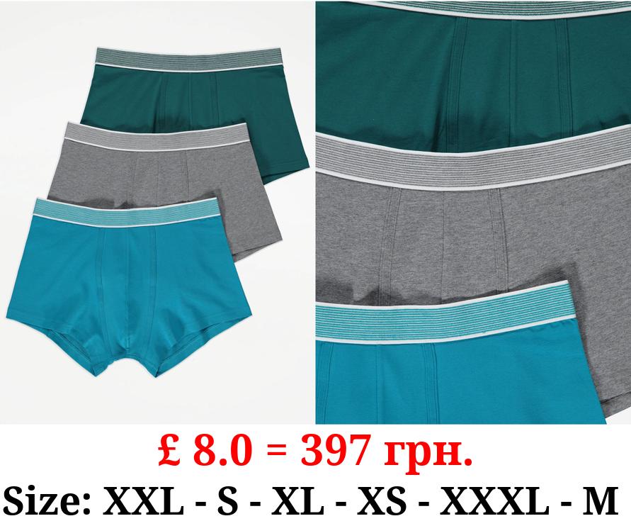 Striped Waist Hipster Trunks 3 Pack