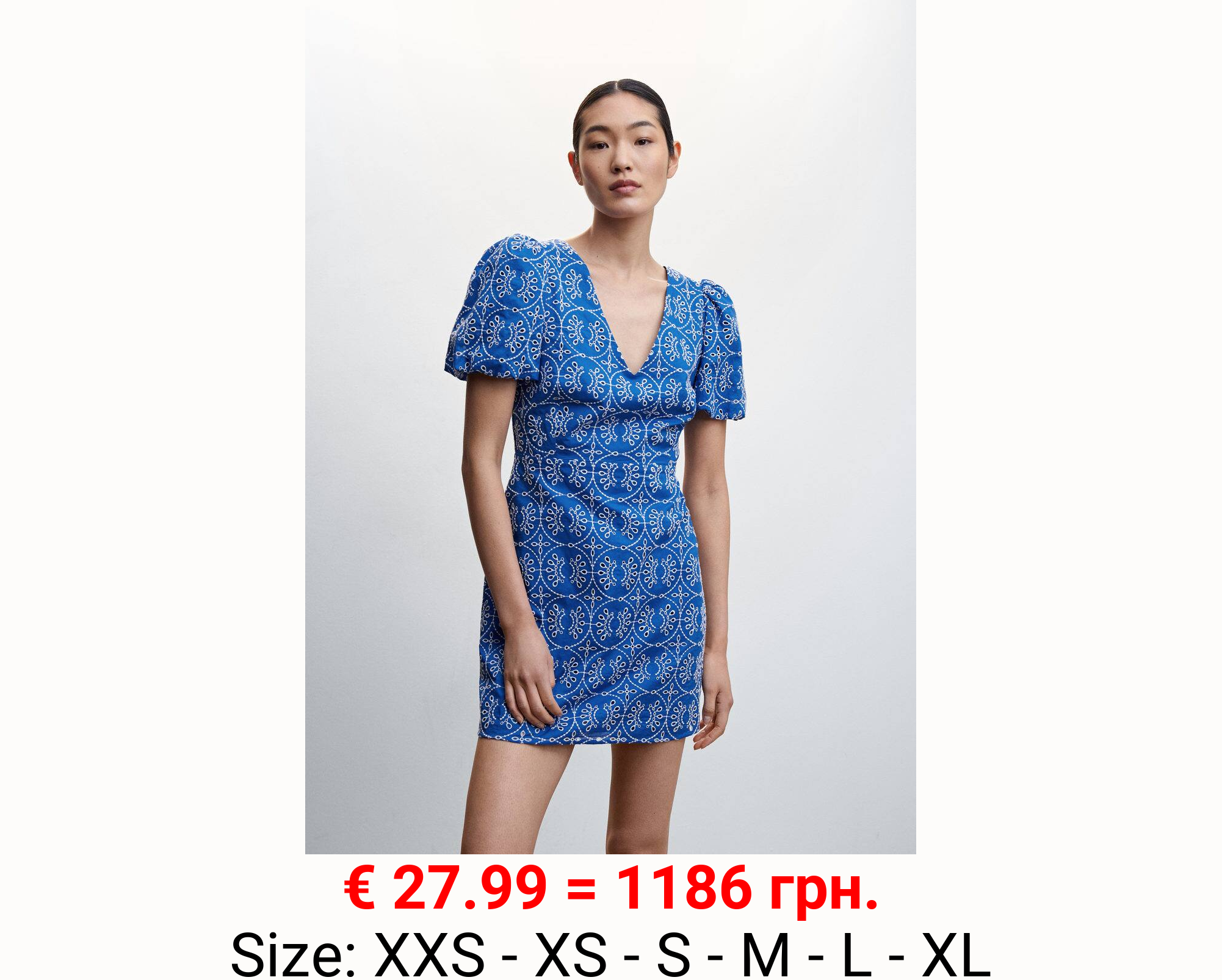 Vestido bordado espalda abierta