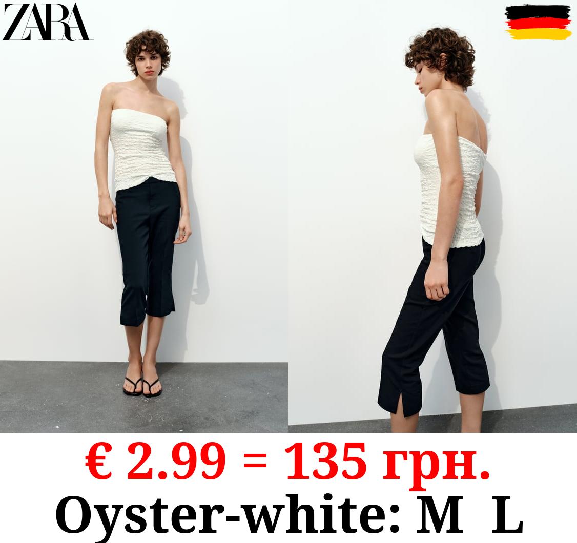 TEXTURED STRAPLESS TOP