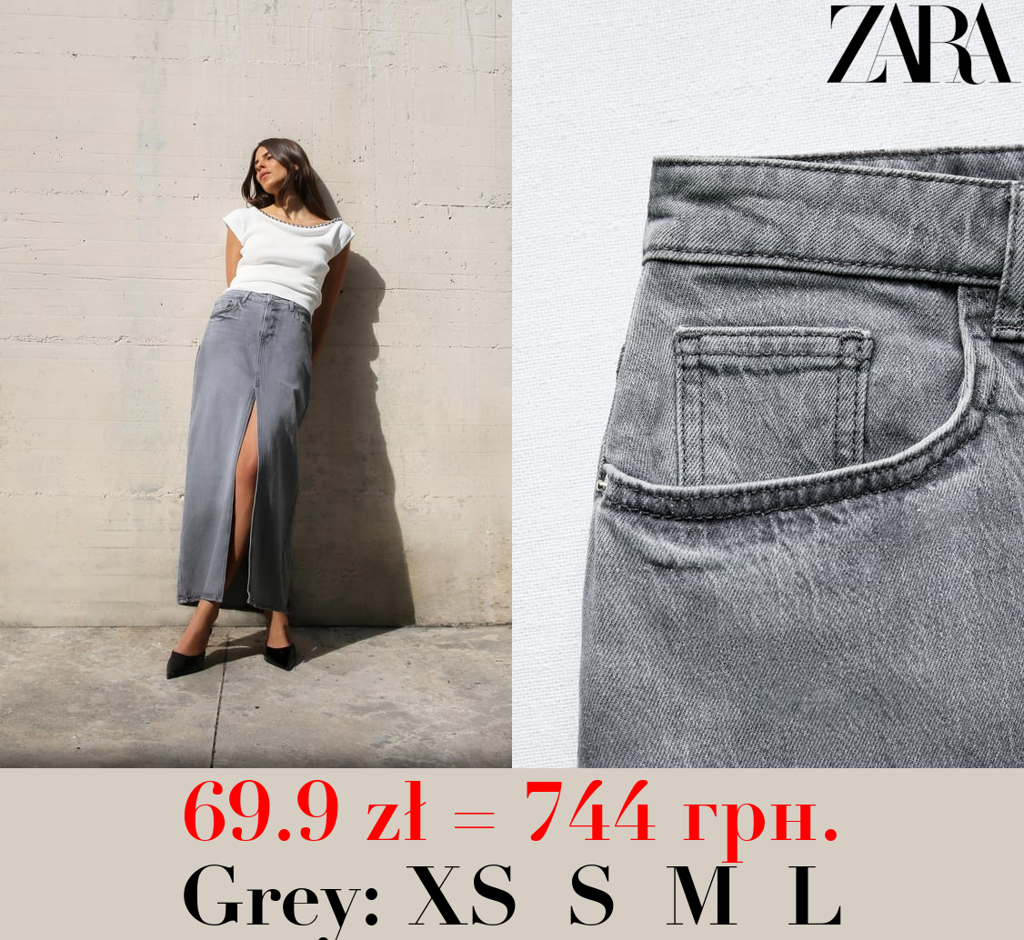 Z1975 DENIM MIDI SKIRT WITH SLIT