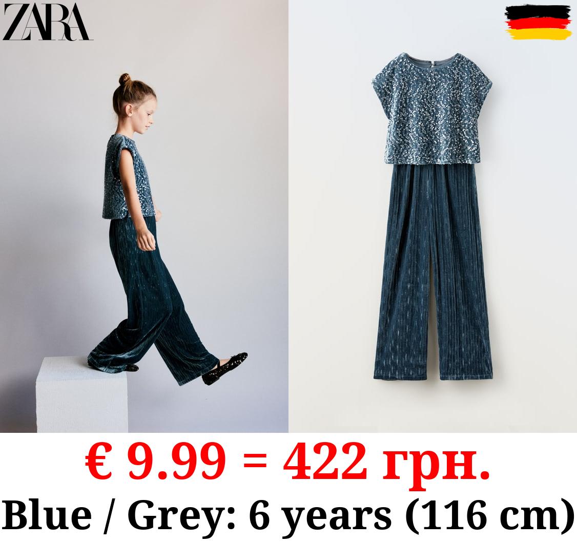 SEQUINNED VELOUR JUMPSUIT