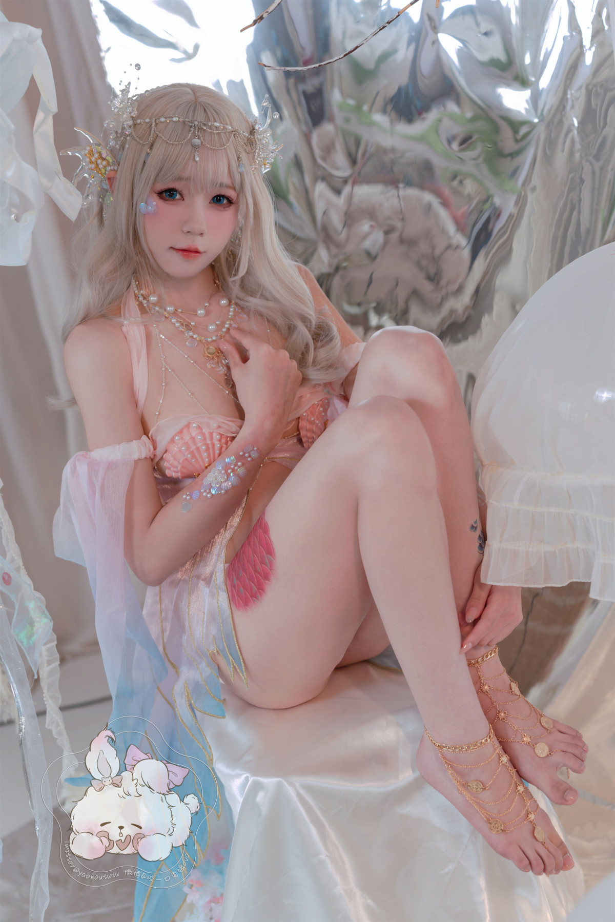 Cosplay 咬一口兔娘 海的女儿 Mermaid 22
