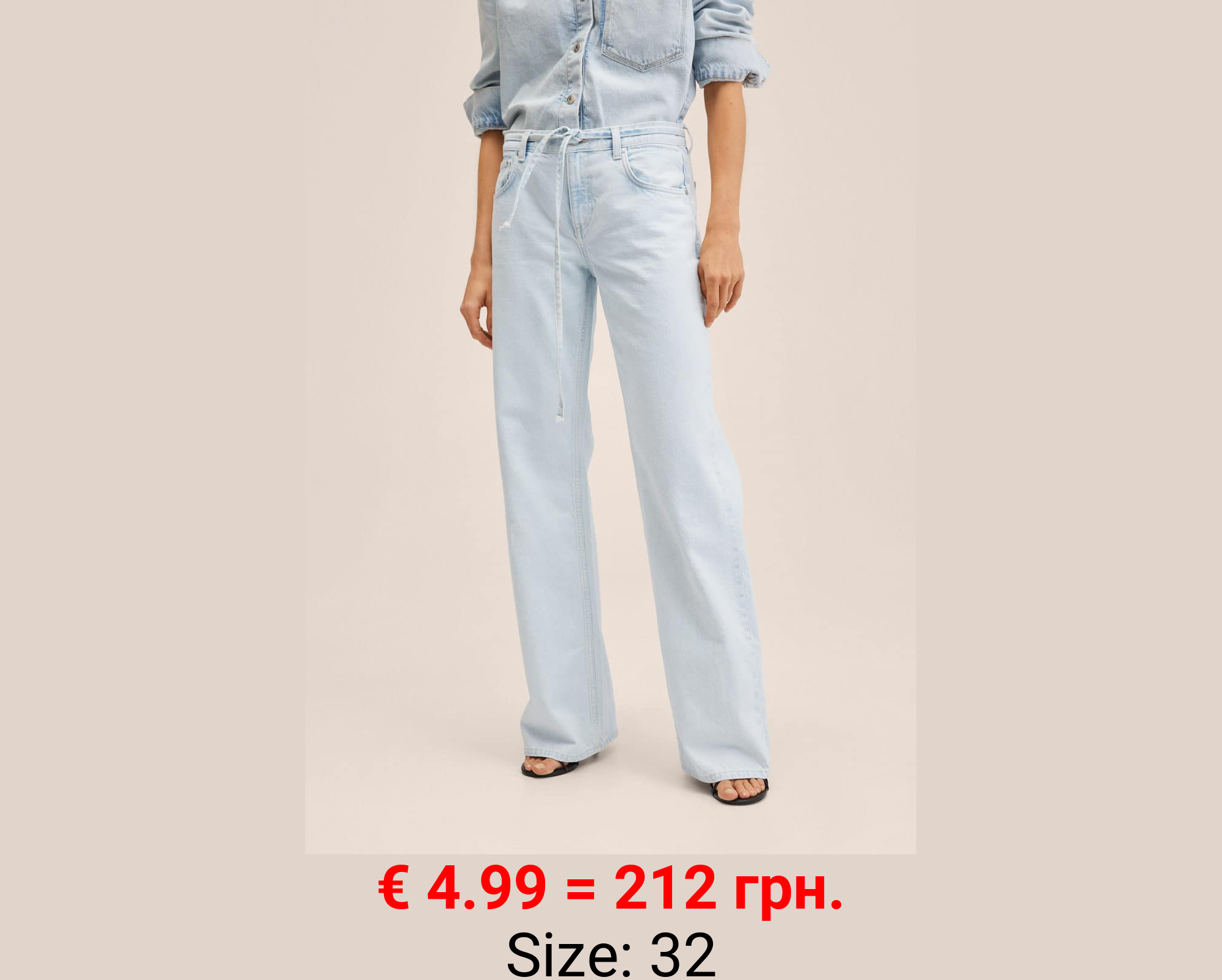 Vaqueros wideleg cinturón