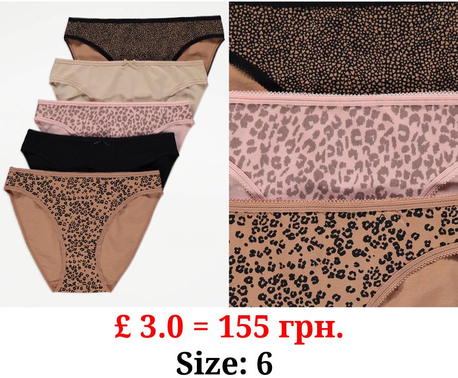Animal High Leg Knickers 5 Pack