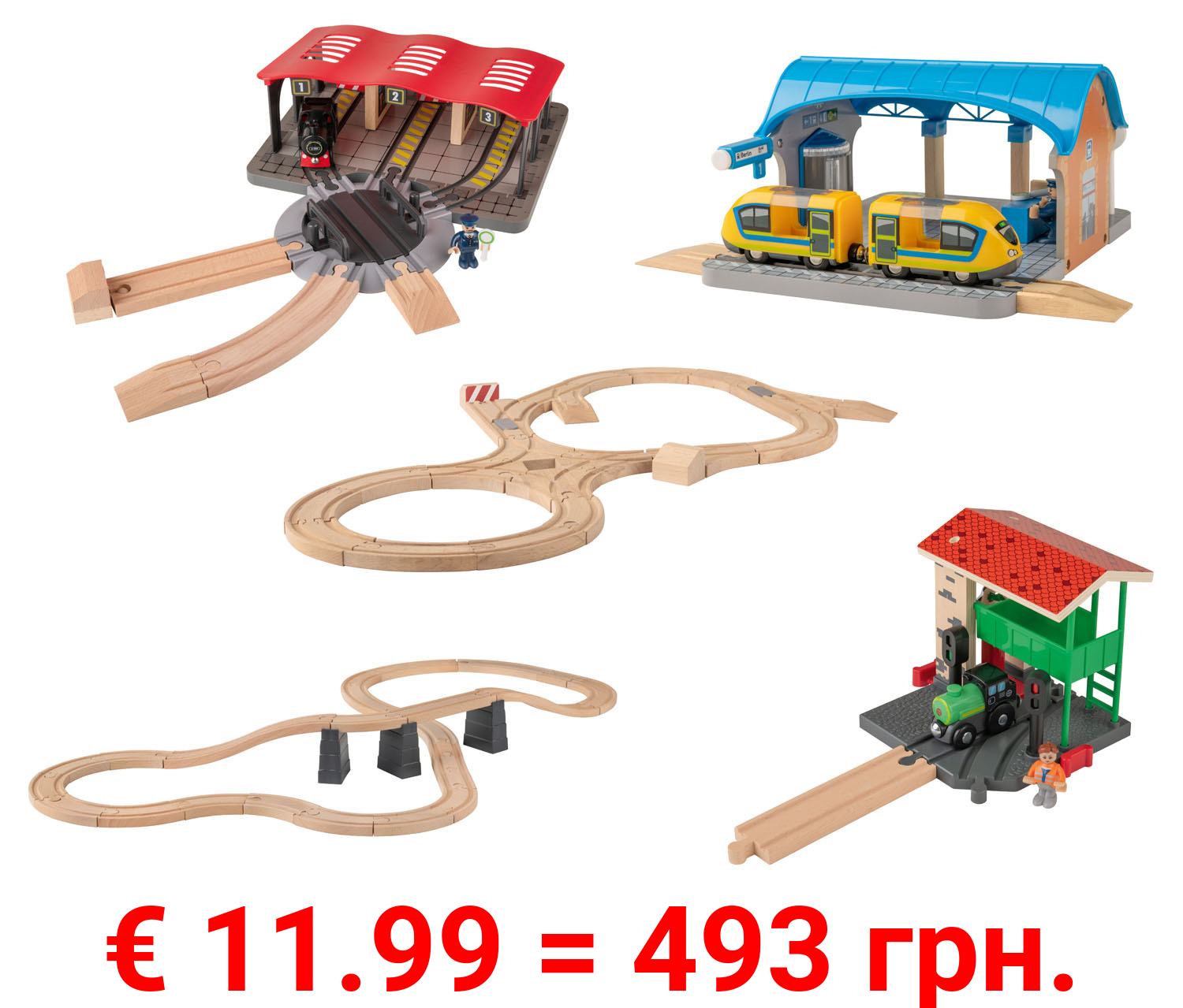 Playtive Holz »Bahn Erweiterungsset«, fördert Feinmotorik