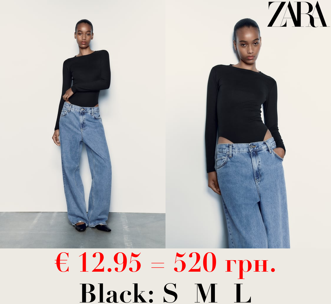 MODAL BODYSUIT WITH LONG SLEEVES