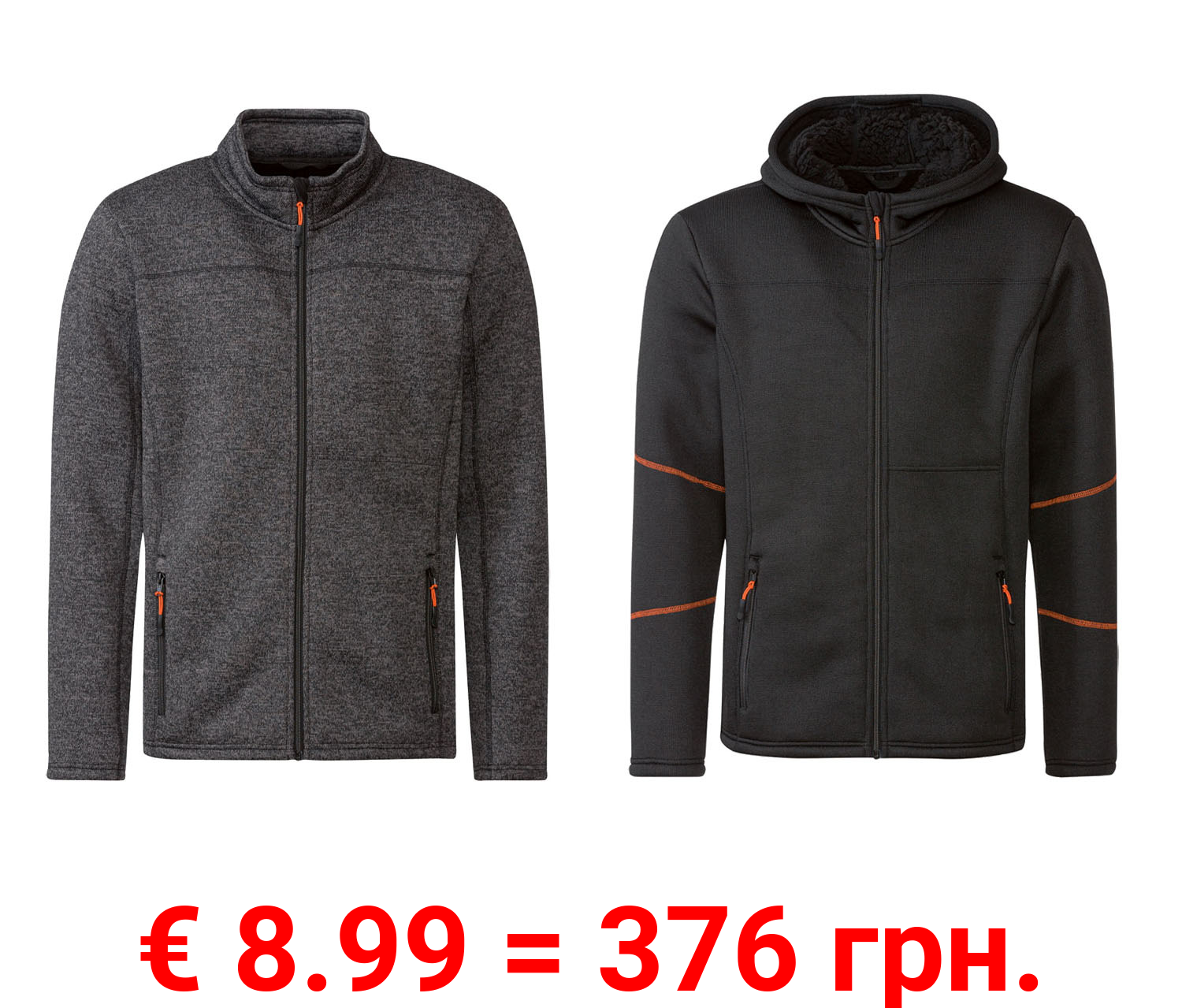 LIVERGY® Herren Jacke Strickfleece, leger geschnitten