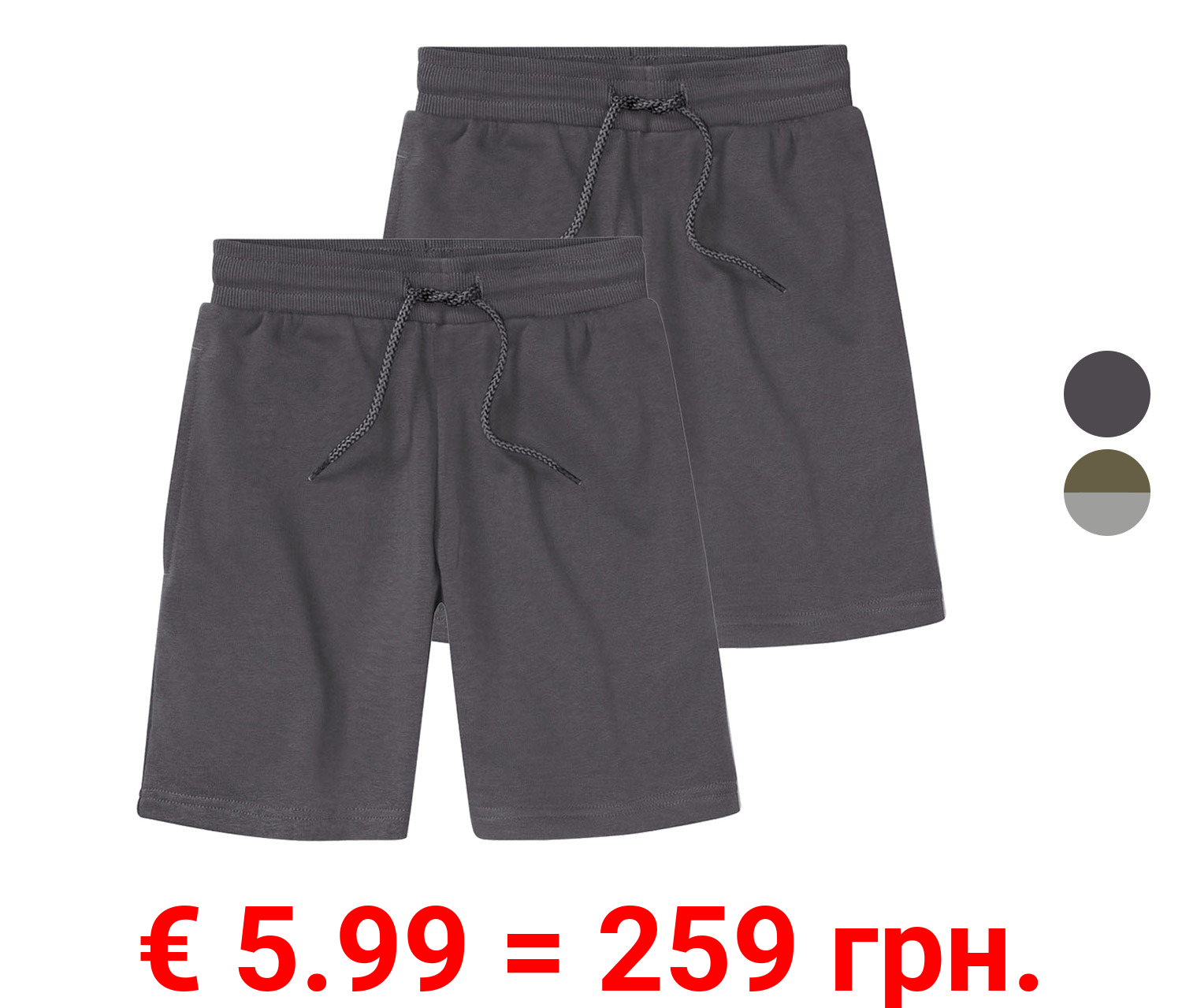 pepperts!® Jungen Sweatshorts, 2 Stück, mit hohem Baumwollanteil