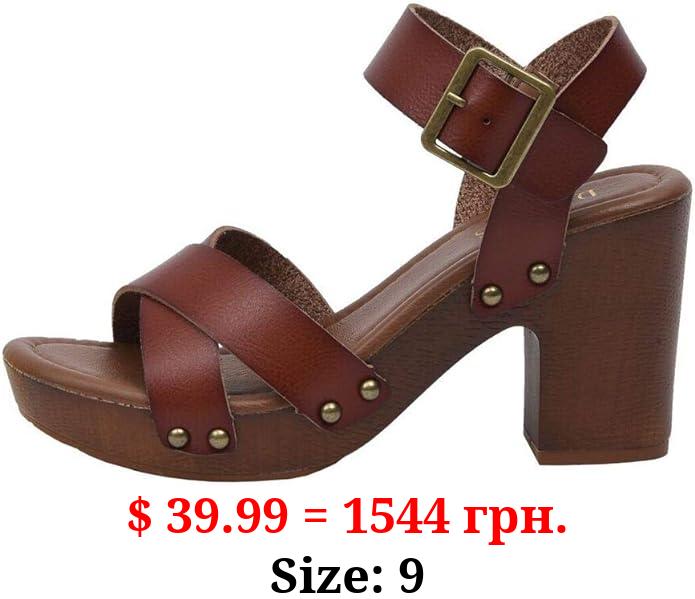 Dunes Women's Sayer Faux Wood Sandal +Comfort Foam & LiteSole Technology