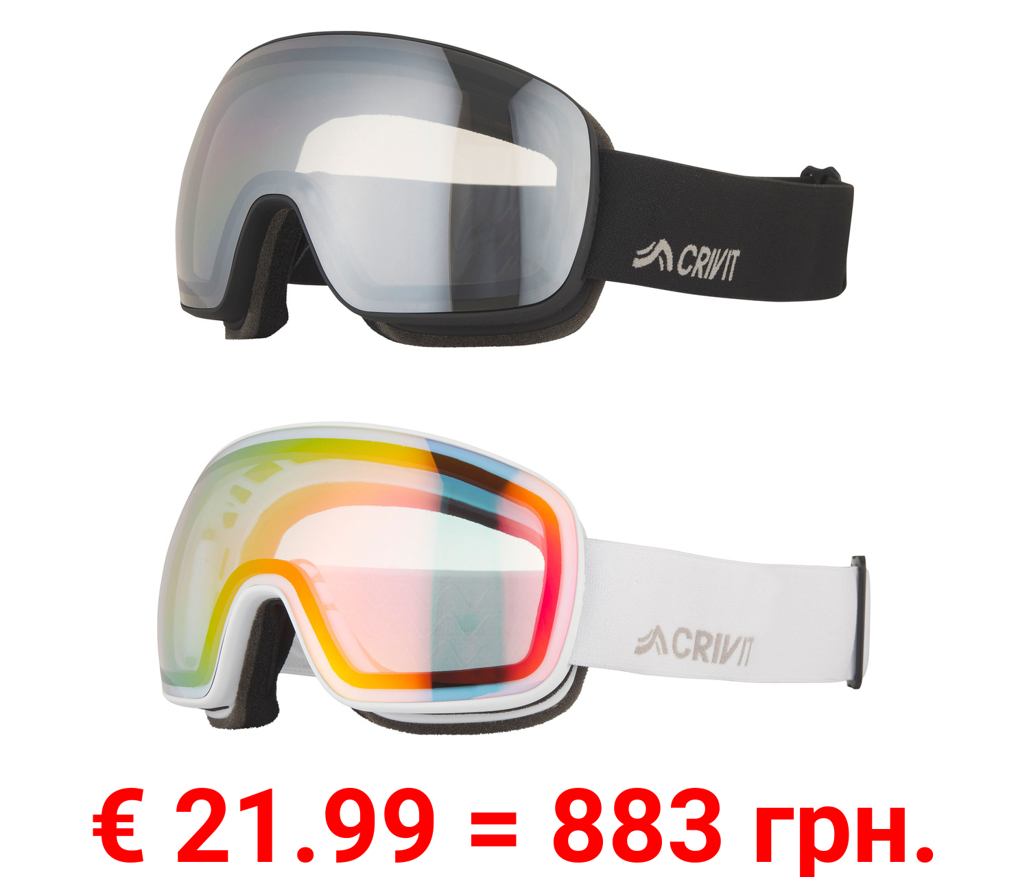 CRIVIT Ski- und Snowboardbrille Photochromic, mit Anti-Fog-Beschichtung