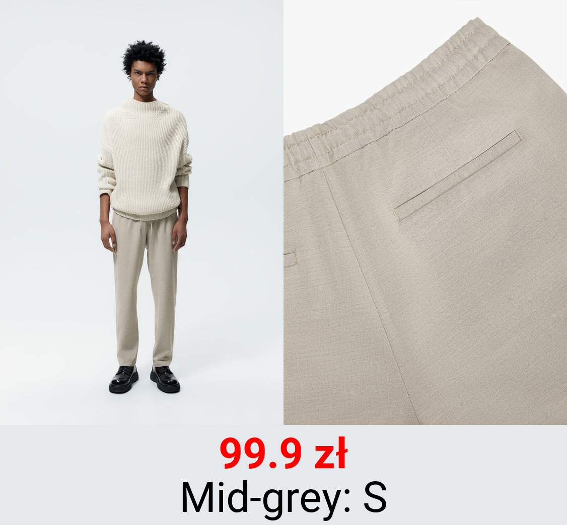 PLEATED JOGGER WAIST TROUSERS