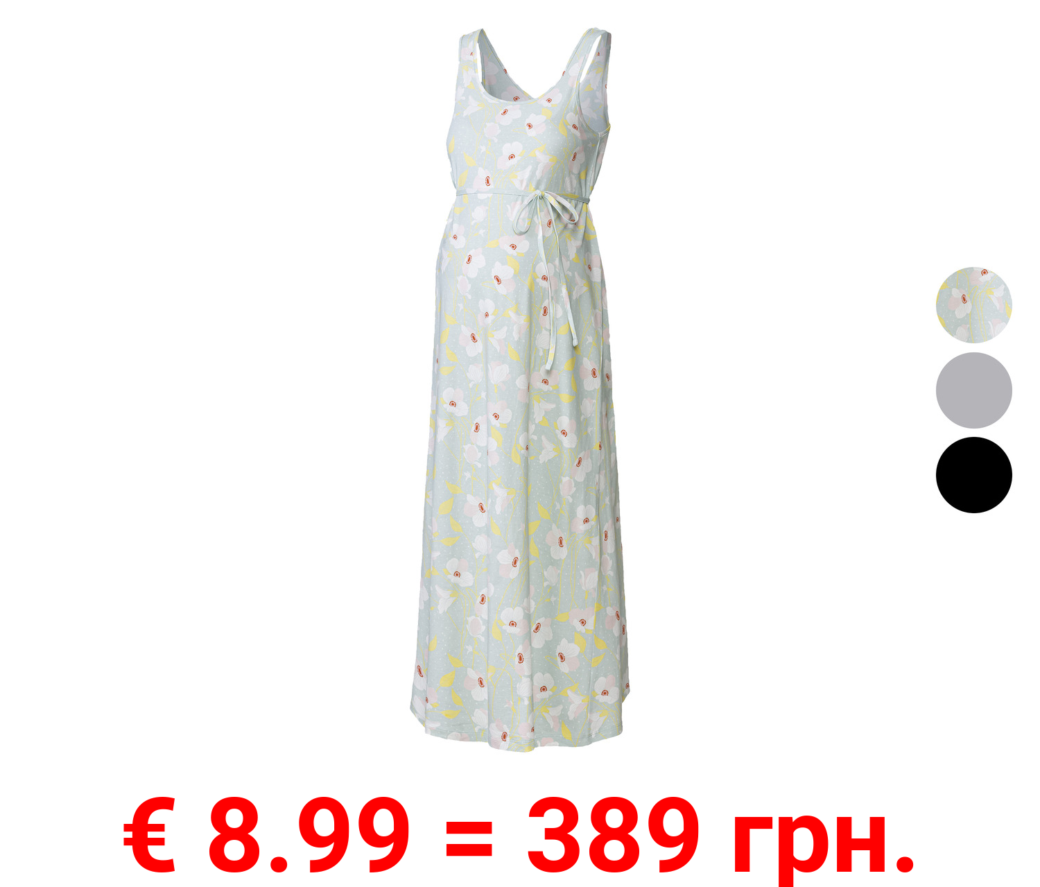 esmara® Damen Umstands-Maxikleid mit Bindeband